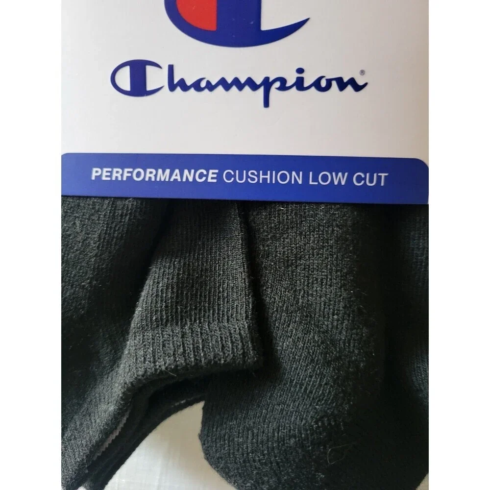 Champion Men's 12 Pairs Cushion Low Cut  Black